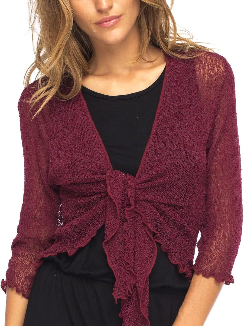 Back From Bali Womens Sheer Shrug Cardigan Lightweight Knit - Image 1