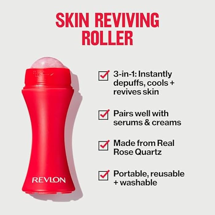 Revlon Skin Reviving Roller with Rose Quartz for All-Day Facial Reviving & Brightening, Compact & Reusable, Gentle on Skin, 1 count - Image 3