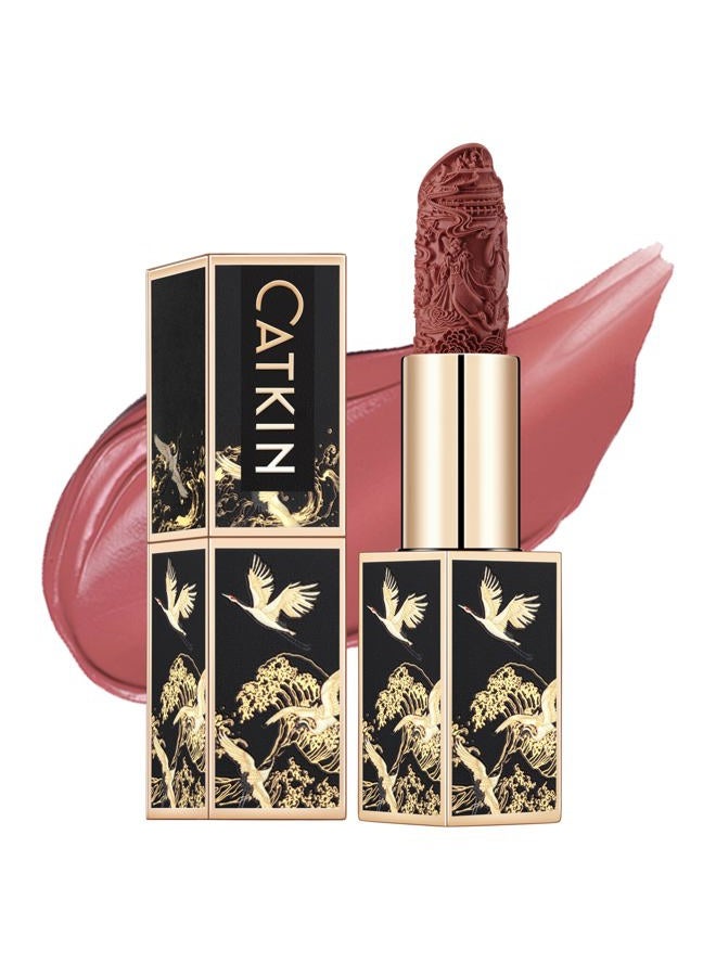 Catkin Rouge Matte Lipstick, Waterproof Long Lasting Satin Moisturizing Smooth Soft 0.13 Ounce-Chinese Style (CR136) - Image 1