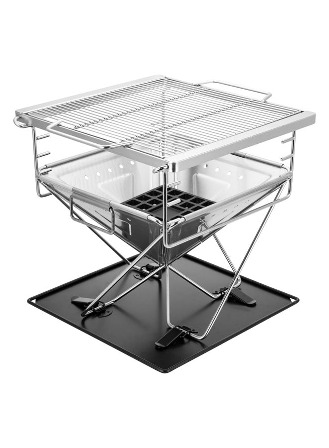 دي بي تي، شواية رحلات، موقد شواء متنقل، فضي، مقاس 40*40*36 سم - Image 1