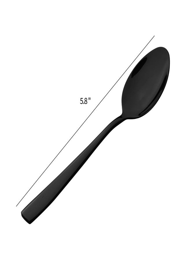 Vababa 16-Piece Black Stainless Steel Teaspoon, Small Tea Spoon - Image 2