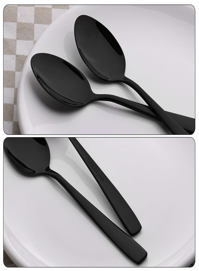Vababa 16-Piece Black Stainless Steel Teaspoon, Small Tea Spoon - Image 3