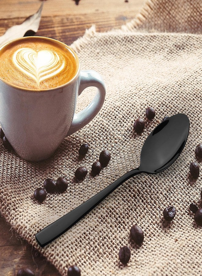 Vababa 16-Piece Black Stainless Steel Teaspoon, Small Tea Spoon - Image 4