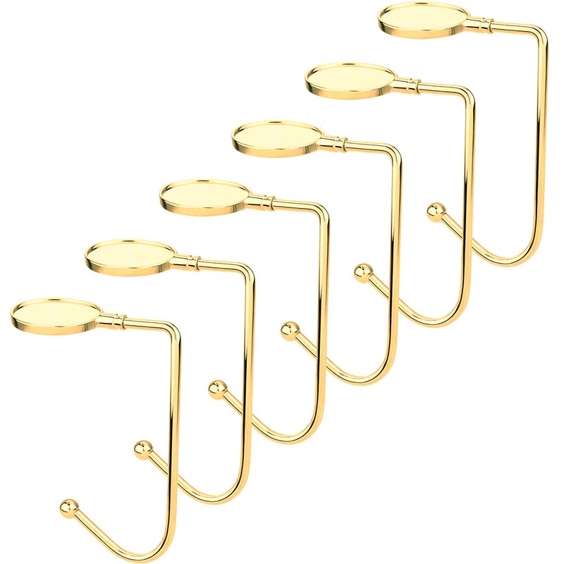 Komotu Christmas Stocking Holder For Mantle - 6 Pack Non-Slip Stocking Mantel Holders Hooks Hanger For Christmas Xmas Fireplace And Party Decoration (Gold) - Image 1