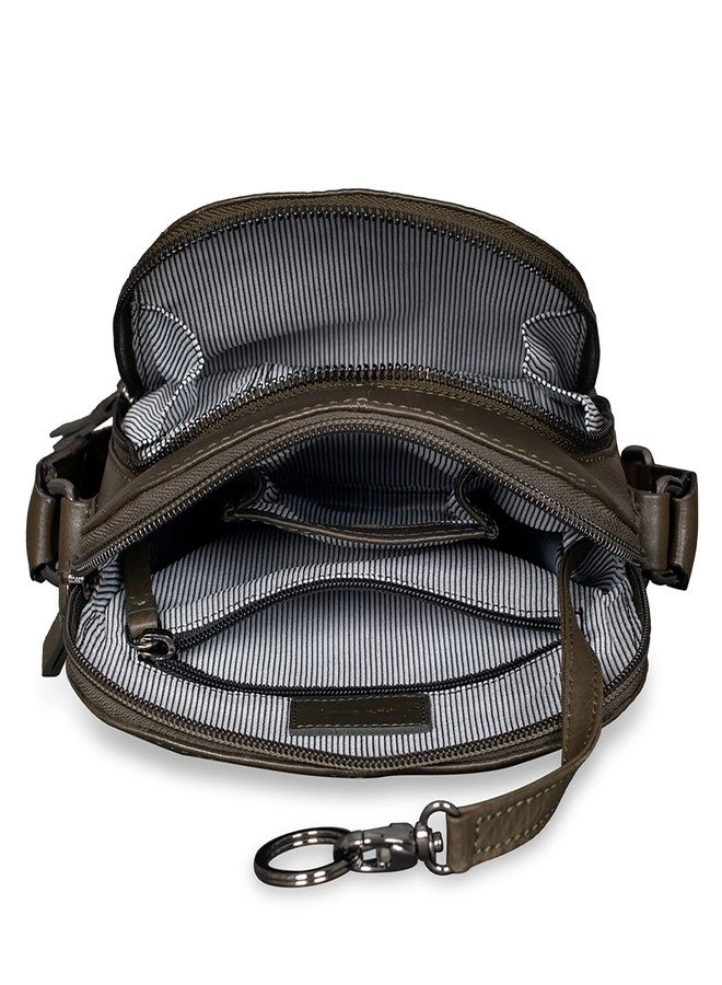 MAI SOLI Genuine Leather Commuter Slim Crossbody Sling Bag for Men's & Zip closure with Adjustable Straps - Olive Green - Image 4