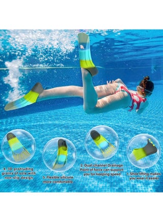 Swim Training Fins Silicone Swimming Fins for Kids Teens Adults Women MenRecommended for size - view 4