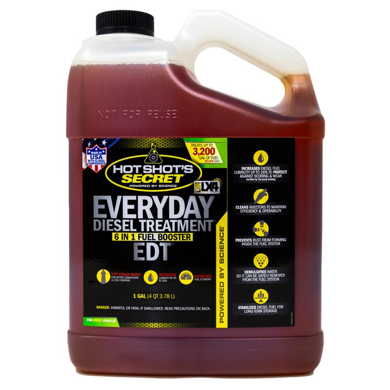 Hot Shot's Secret Everyday Diesel Treatment 1 Gallon, 6-in-1 Diesel Additive - Injector Cleaner, Fuel System Cleaner, Fuel Additive Boosts Cetane (HSSEDT01G) - Image 1