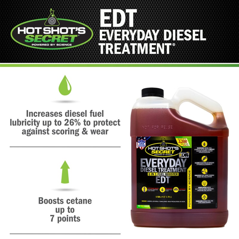 Hot Shot's Secret Everyday Diesel Treatment 1 Gallon, 6-in-1 Diesel Additive - Injector Cleaner, Fuel System Cleaner, Fuel Additive Boosts Cetane (HSSEDT01G) - Image 2