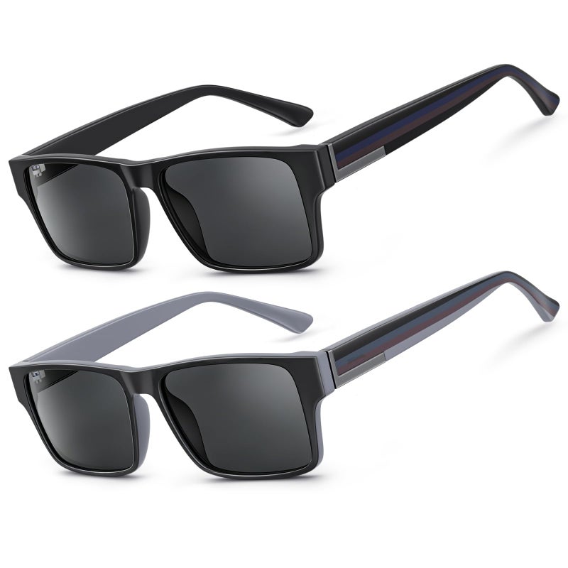 SKYOAK 2 Pack Excellent Unbreakable Reader Sunglasses for Men with UV400 Protection Outdoors TR90 Thick Frame Tinted Reading Glasses Anti UVEye Strain Sun Readers NoLine Dark Lens 25x Not Bifocals - Image 2