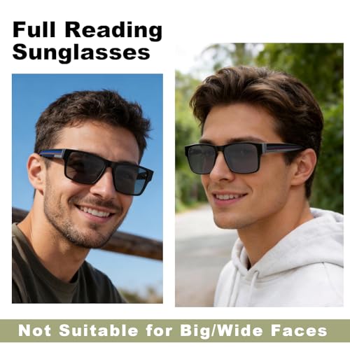 SKYOAK 2 Pack Excellent Unbreakable Reader Sunglasses for Men with UV400 Protection Outdoors TR90 Thick Frame Tinted Reading Glasses Anti UVEye Strain Sun Readers NoLine Dark Lens 25x Not Bifocals - Image 3