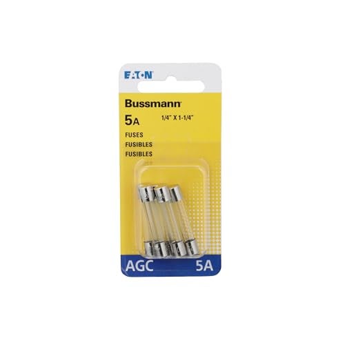 Bussmann Series AGC 5 Amp Fuse, 250 Vac and IR 200 A, Retail Pack - 5 Pieces - Image 1