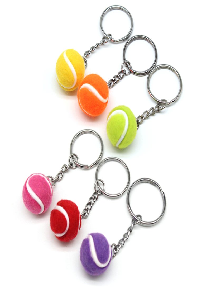 POWERTI Mini Tennis Ball Key Chain Key Ring Decoration Accessory Gift for Sport Fans - Image 3