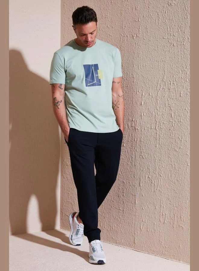 Buratti Buratti Printed Cotton Crew Neck Slim Fit T Shirt Men's T SHIRT 646R8040