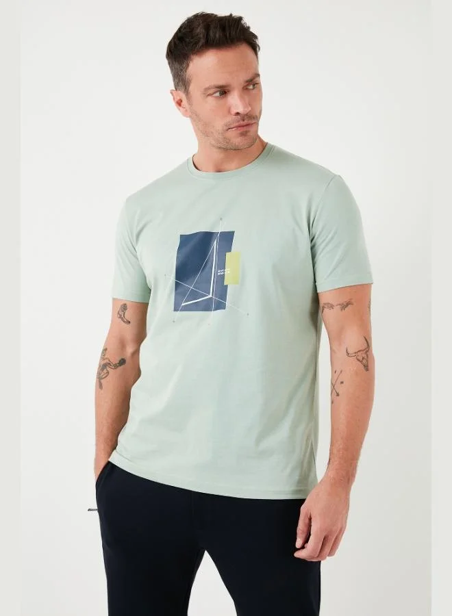 Buratti Printed Cotton Crew Neck Slim Fit T Shirt Men's T SHIRT 646R8040