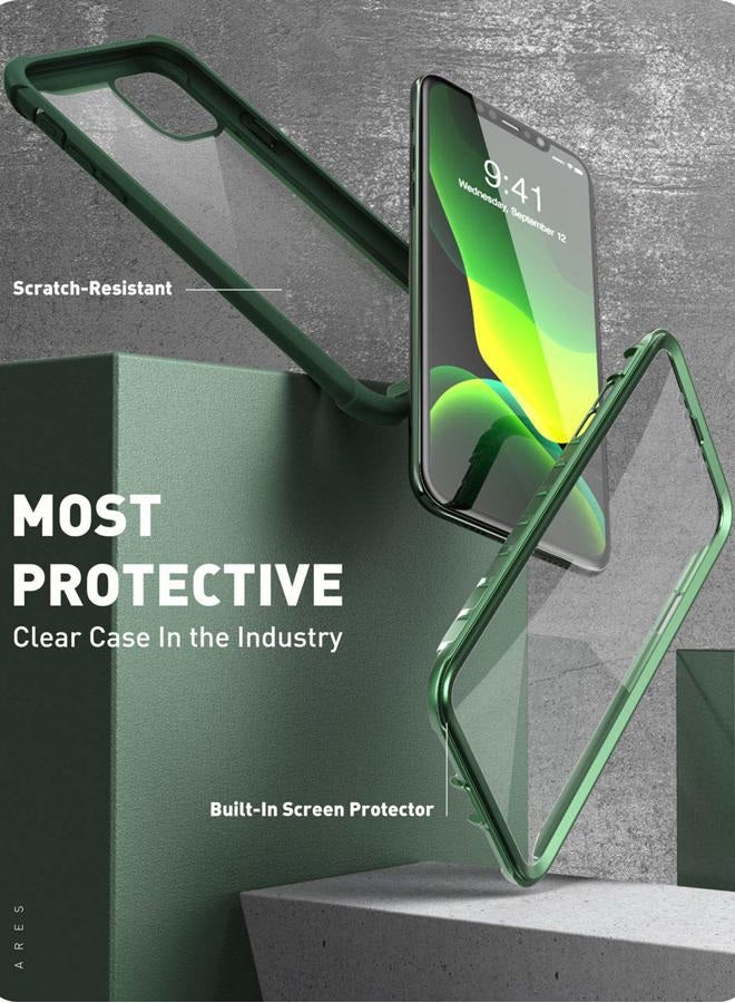 I-blason Ares Case for iPhone 11 Pro Max 2019 Release, Dual Layer Rugged Clear Bumper Case with Built-in Screen Protector (Green) - Image 2