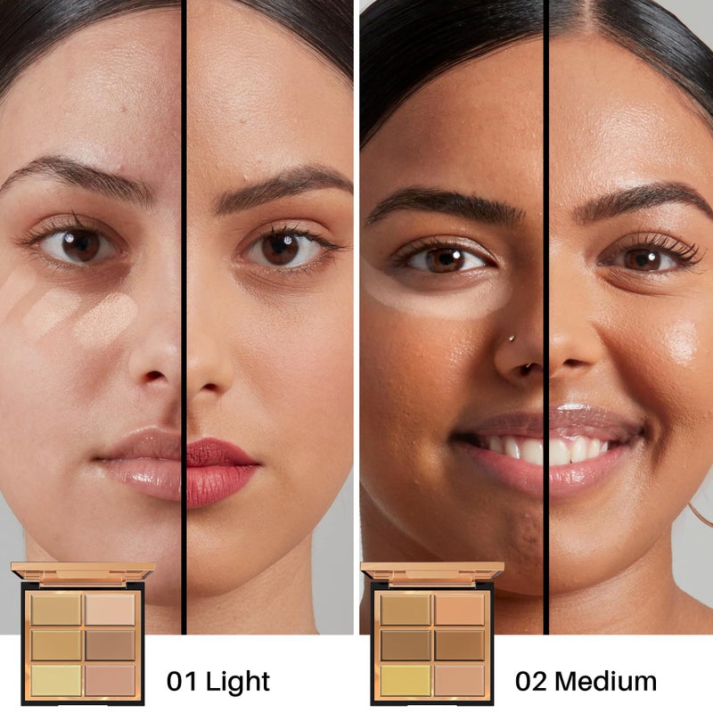 FV 6 Colors Cream Concealer Palette, Full Coverage & Long Lasting Colors Corrector Palette for Dark Circles, Redness, Acne with Natural Finish Cream Foundation Palette, 01 Light Shade - Image 5