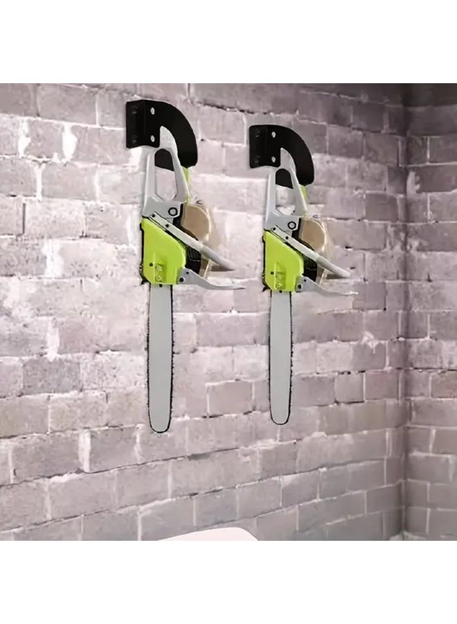رف معدني ثقيل مثبت على الحائط، حامل خطاف أسود مع خطافات قابلة للتعديل، تصميم صناعي، تركيب سهل، توفير مساحة للتخزين في المنزل، مساحة العمل، المرآب، أدوات الحديقة، هيكل متين. - Image 4