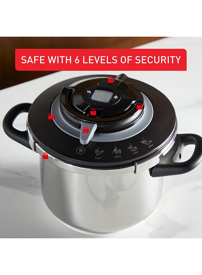 Tefal Tefal Clipso+ CHEF 10L | Pressure Cooker | 4 Cooking Programs | Fast Cooking | One-Handed Lid | Made in France | 2 Years Warranty | P4551531 Stainless Steel