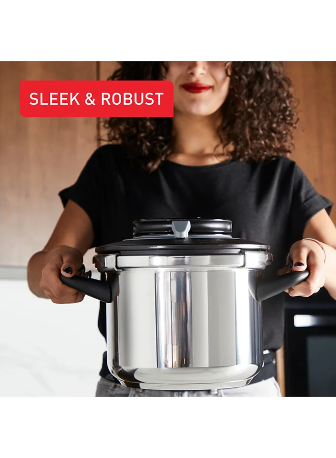 Tefal Tefal Clipso+ CHEF 10L | Pressure Cooker | 4 Cooking Programs | Fast Cooking | One-Handed Lid | Made in France | 2 Years Warranty | P4551531 Stainless Steel