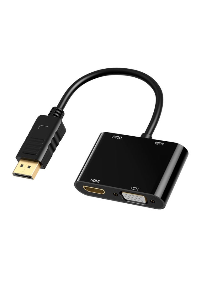 Direct DP To HDMI/VGA 2-in -1 Converter 1-2 Splitter HD Video Splitter-Color:Dp To Hdmi+vga - Image 1