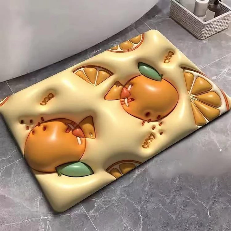 MVM Enterprise Bathroom MatDoor mat Door Mat Rubber NonSlip Quick Dry Rugs Fit Under Door Super Absorbent Thin Fashion Washable Oval Floor Bath Mat for Bathroom Bathtub Shower and Sink - Image 2