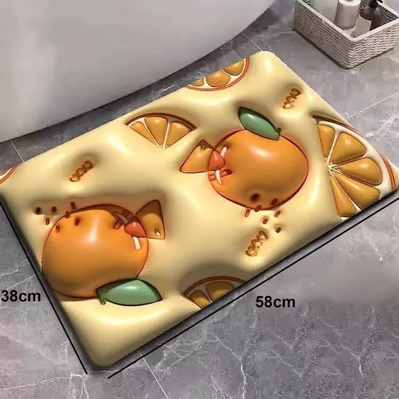 MVM Enterprise Bathroom MatDoor mat Door Mat Rubber NonSlip Quick Dry Rugs Fit Under Door Super Absorbent Thin Fashion Washable Oval Floor Bath Mat for Bathroom Bathtub Shower and Sink - Image 5