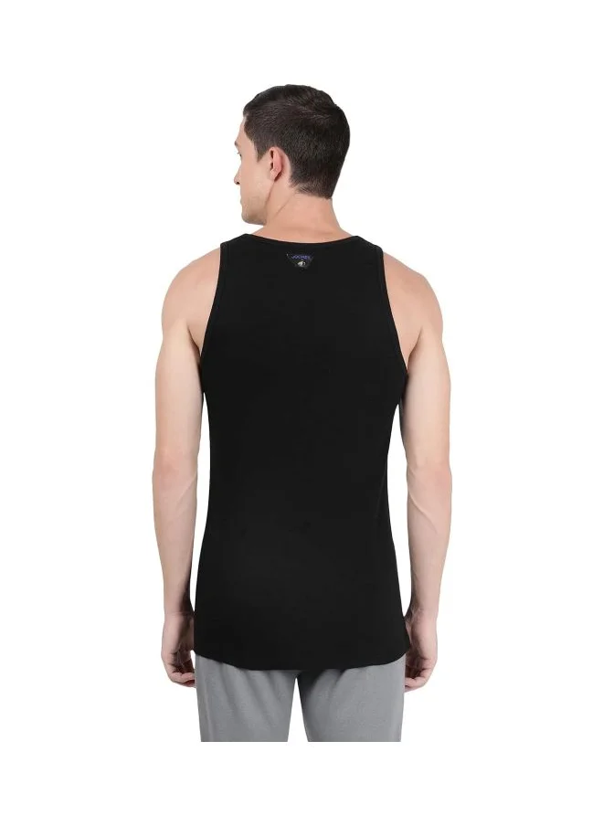 جوكي Jockey FP04 Men Super Combed Cotton Rib Round Neck Sleeveless Vest with Extended Length for Easy Tuck