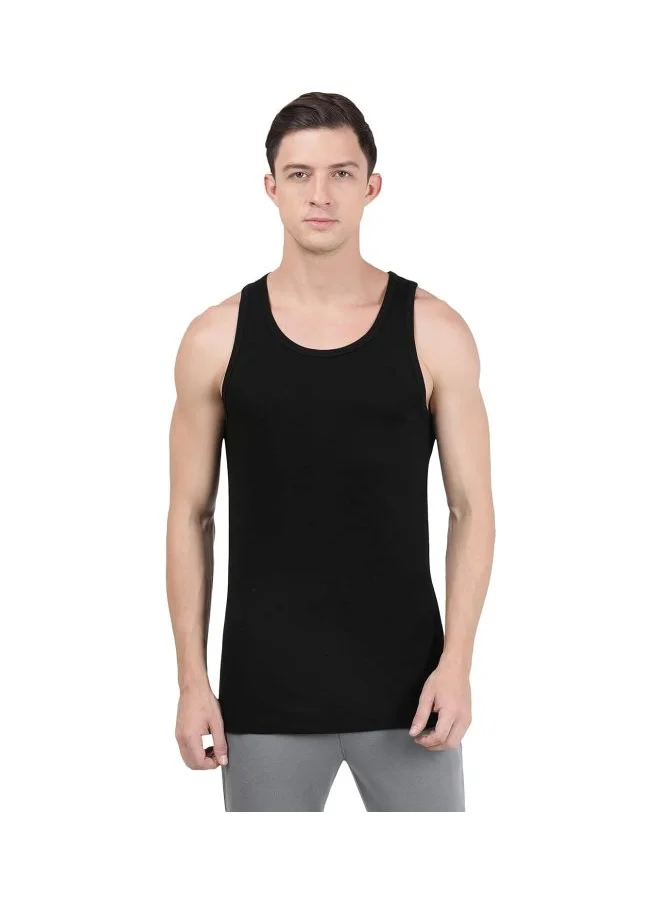 جوكي Jockey FP04 Men Super Combed Cotton Rib Round Neck Sleeveless Vest with Extended Length for Easy Tuck