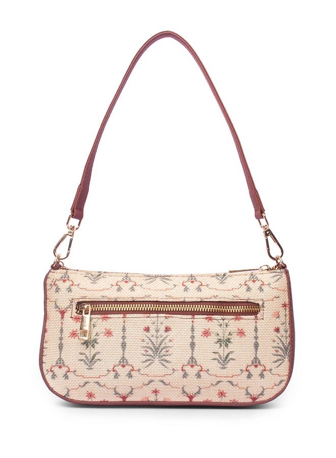 ZOUK ZOUK Baguette Bag | Crossbody Bags for Women | Women's Handbags | Stylish Sling Bag for Woman | Vegan Leather Evening Bag | Travel & Office Use | Purse and Wallet | Taj Nakashi Print  - Image 4