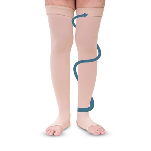 Sorgen Class II Medical Compression Stockings for Varicose Veins | Class 2 Thigh Length | Class II Compression Socks | Varicose veins stockings for Men and Women 23-32 mm Hg (XXL) - Image 1