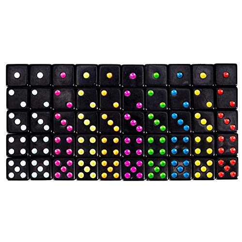 Brybelly Bulk Dice for Board Games Casino Games Tabletop RPGs D6 Standard 16mm Game Dice Pack Black 50 Count - Image 5