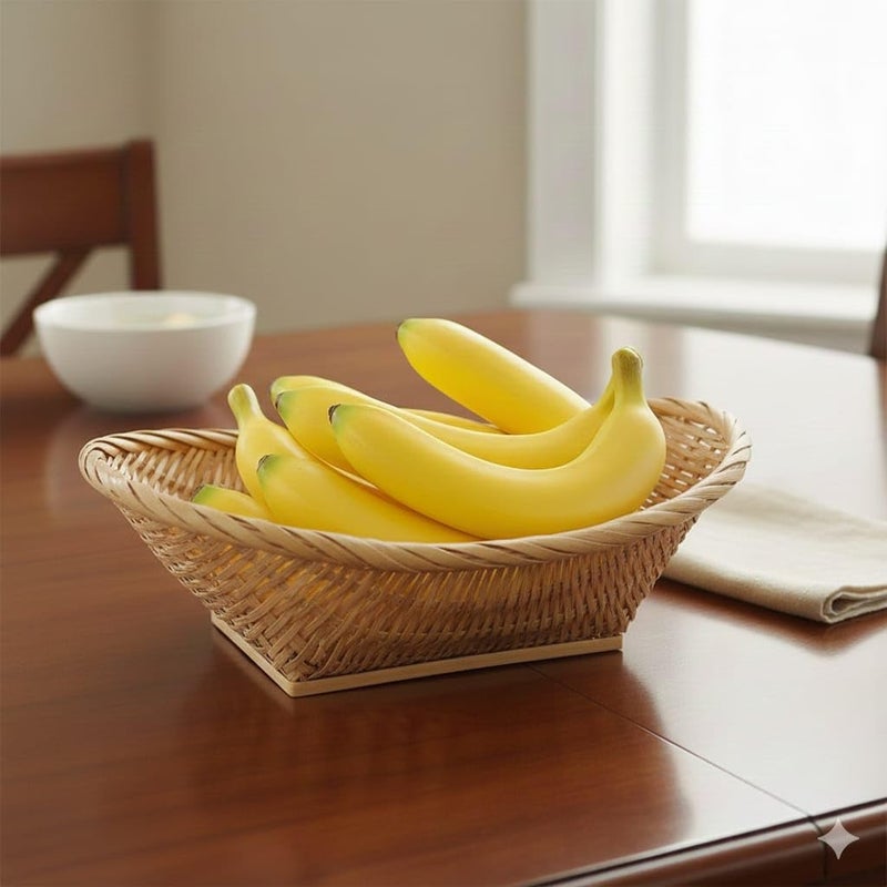 SINGAA فاكهة صناعية للمنزل، السيارة، محل الفواكه، ديكور التصوير ومواد تعليمية للأطفال∣ تفاح∣ برتقال∣ عنب∣ رمان∣ مانجو∣ موز (عبوة من 5) (موز) - Image 5