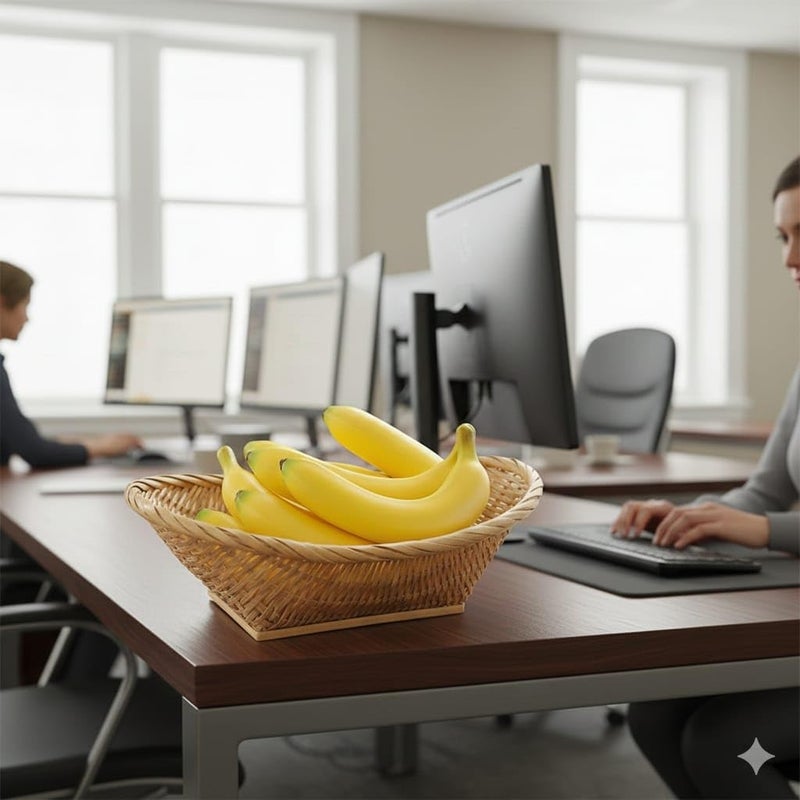 SINGAA فاكهة صناعية للمنزل، السيارة، محل الفواكه، ديكور التصوير ومواد تعليمية للأطفال∣ تفاح∣ برتقال∣ عنب∣ رمان∣ مانجو∣ موز (عبوة من 5) (موز) - Image 4