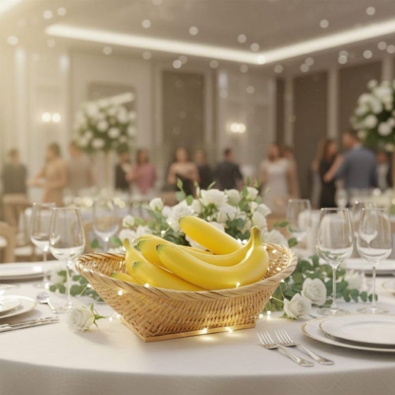 SINGAA فاكهة صناعية للمنزل، السيارة، محل الفواكه، ديكور التصوير ومواد تعليمية للأطفال∣ تفاح∣ برتقال∣ عنب∣ رمان∣ مانجو∣ موز (عبوة من 5) (موز) - Image 2