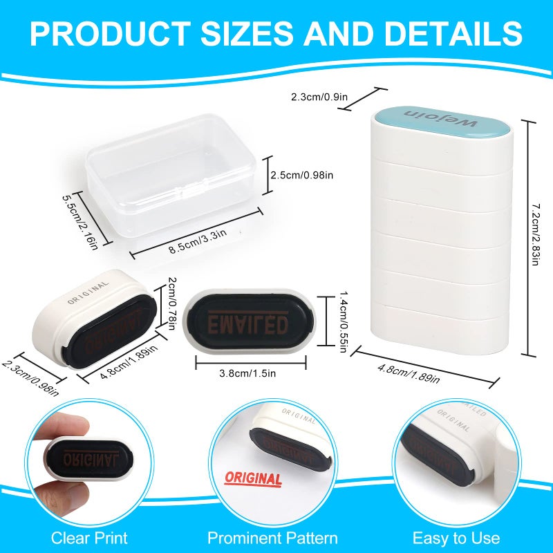 WEJOIN Total Office Stamps Set 15PCs, Self Inking Rubber Stamps â€œPaid Copy Entered Scanned Approved Posted Denied Urgent Accepted Completed FAXED EMAILED Original Received Confidentialâ€ for Business Use - Image 2