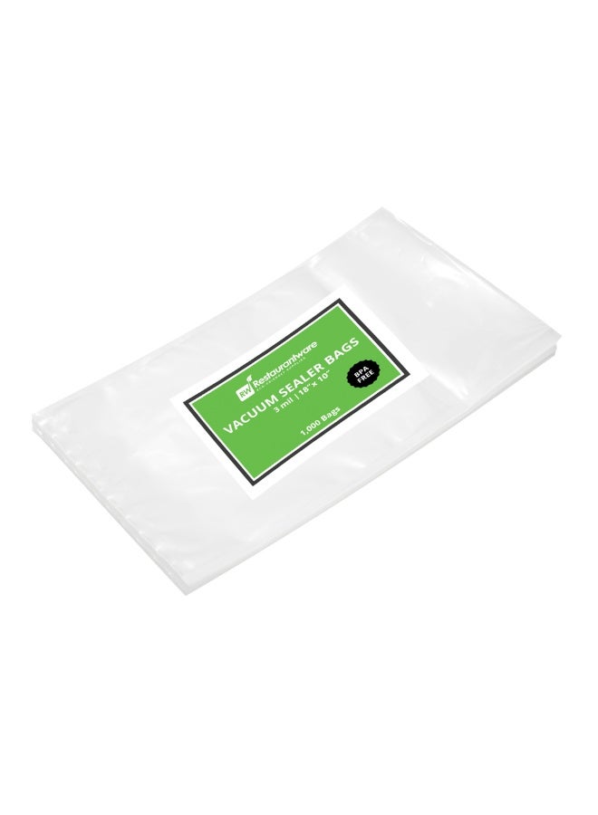 Restaurantware Fresh Hero 18 x 10 Inch Vacuum Sealer Bags, 1000 Food Storage Bags - 3 mil Thick, Microwavable, Clear Plastic Sous Vide Bags, Freezable, For Storing Food Or Sous Vide Cooking  - Image 1