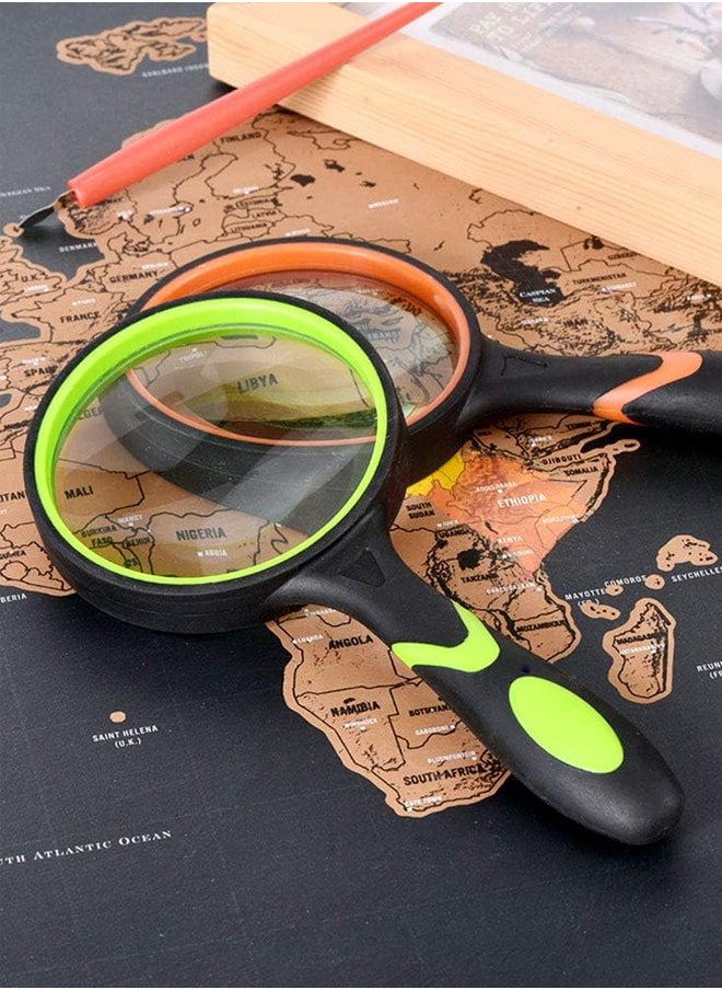 2 Piece 10X Magnifying Glass Magnifier with Non-Slip Rubber Handle for Seniors Reading and Kids Nature Exploration - pzsku/ZD6AEA7806EA96197D712Z/45/_/1705073647/2ac3e544-d485-49a8-b6ee-e01837f2c239