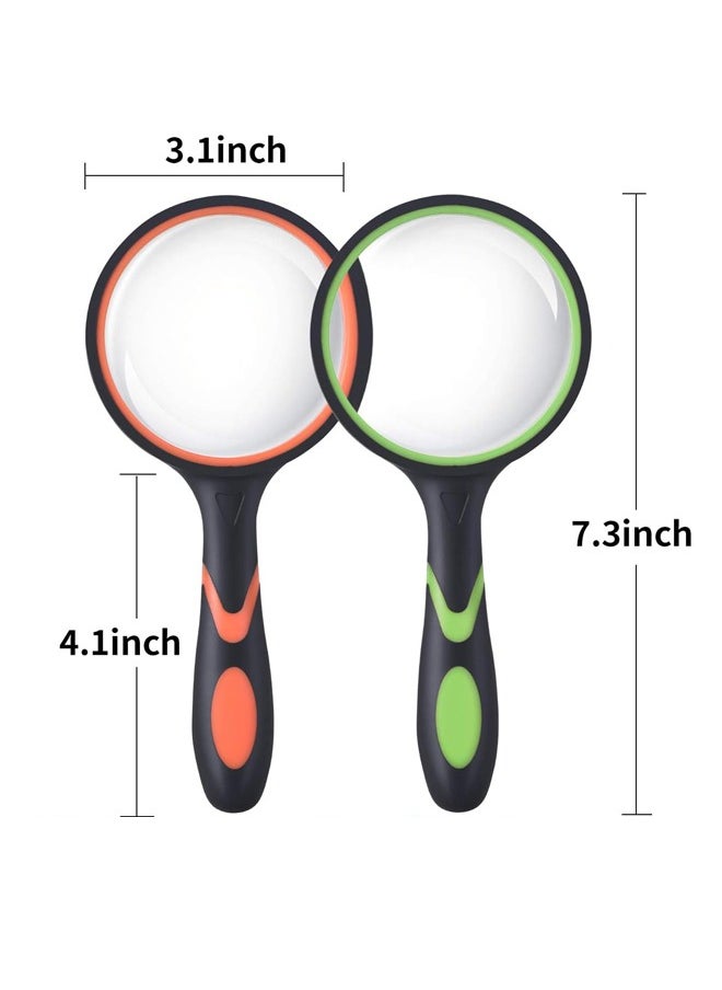 2 Piece 10X Magnifying Glass Magnifier with Non-Slip Rubber Handle for Seniors Reading and Kids Nature Exploration - pzsku/ZD6AEA7806EA96197D712Z/45/_/1705073648/9cc20636-cced-4c9a-a70e-10351082b4bb