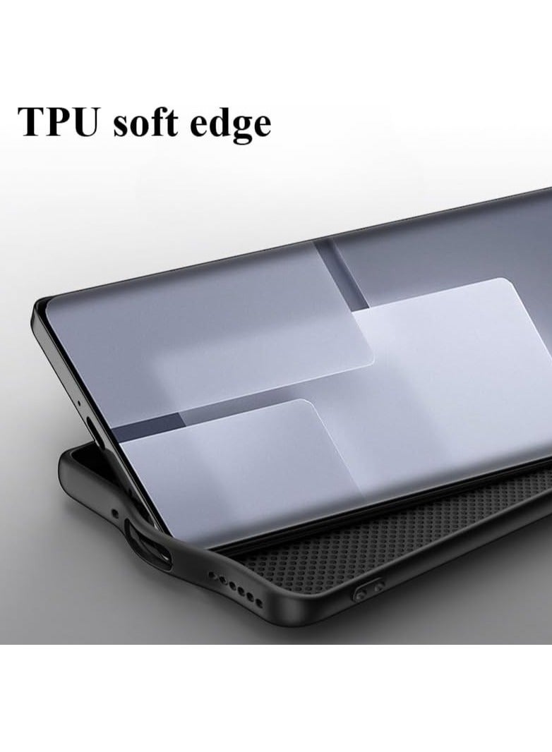 VKL Compatible with Honor Magic 7 Pro Case,Simple Plain Skin Leather Soft ShockProof Back Cover Phone Case for Magic 7 Pro (Black) - Image 2