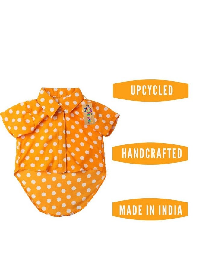 ويستيرن إرا قميص كلاب أساسي قابل للتنفس مطبوع عليه قطن، قميص فائق النعومة، قميص خفيف الوزن رقيق لطيف لحيواناتك الأليفة، ملابس كلاب مريحة للغاية (برتقالي بولكا) (متوسط - 16 بوصة) - Image 3