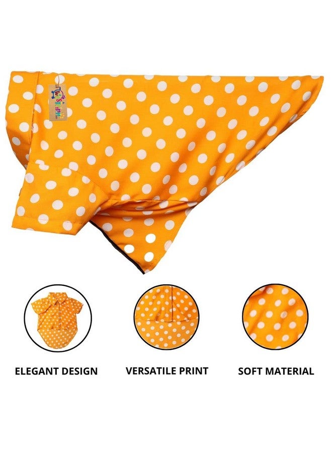 ويستيرن إرا قميص كلاب أساسي قابل للتنفس مطبوع عليه قطن، قميص فائق النعومة، قميص خفيف الوزن رقيق لطيف لحيواناتك الأليفة، ملابس كلاب مريحة للغاية (برتقالي بولكا) (متوسط - 16 بوصة) - Image 2