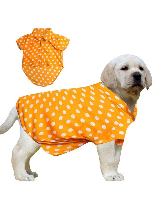 ويستيرن إرا قميص كلاب أساسي قابل للتنفس مطبوع عليه قطن، قميص فائق النعومة، قميص خفيف الوزن رقيق لطيف لحيواناتك الأليفة، ملابس كلاب مريحة للغاية (برتقالي بولكا) (متوسط - 16 بوصة) - Image 1