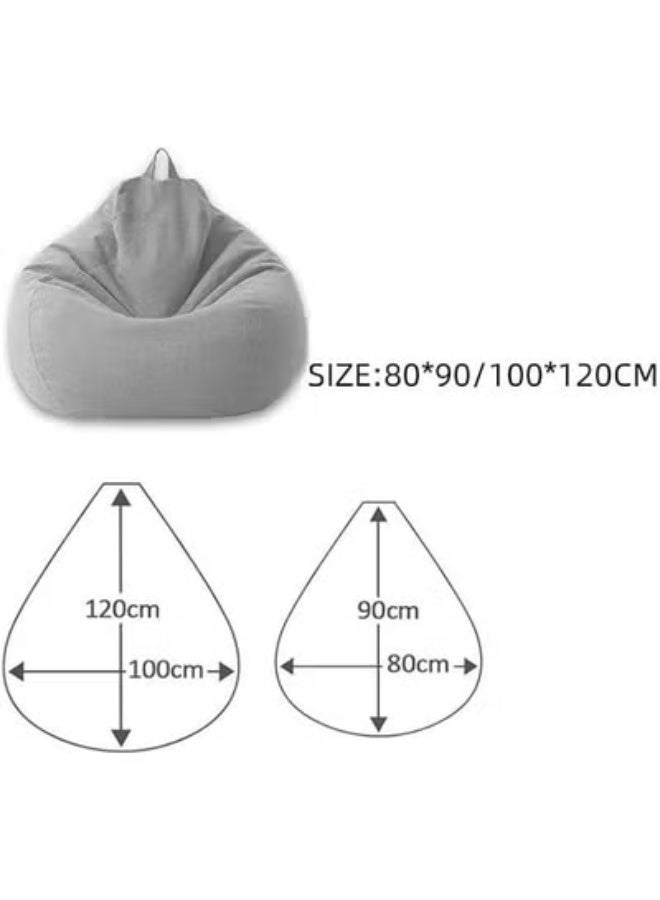 HOOKOR Classic Bean Bag Chair Sofa Cover, Highback Beanbag Chair,Lazy Lounger Bean Bag Storage Chair Cover for Adults and Kids without Filling Lazy sofa cover (Dark Grey, Medium) - Image 2
