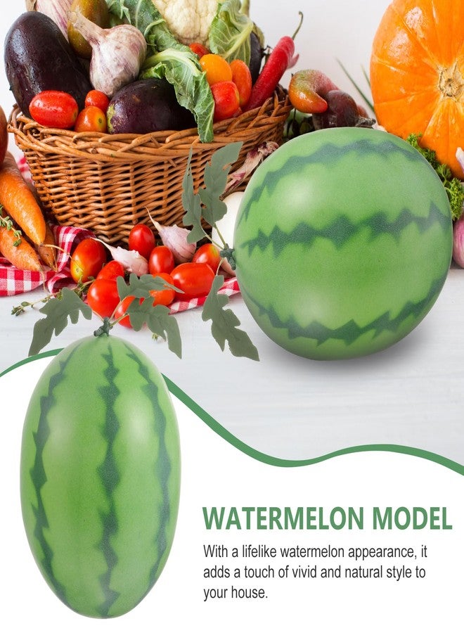 VOSAREA Artificial Fruit Model Foam Watermelon Statue Simulation Watermelon Models Lifelike Fake Fruit Photography Prop for Summer Fruits Party Favors Decoration (9.82X7.07X7.07in) - Image 4