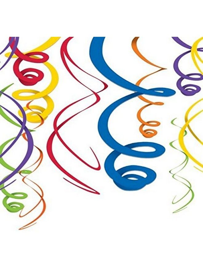Amscan Rainbow Plastic Swirl Decorations ; 24 Count - Image 1