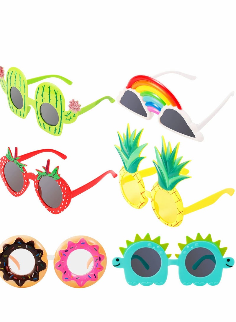 KASTWAVE Party Sunglasses, Funny Hawaiian Glasses, 6 Pairs Novelty Sunglasses Party Glasses, Funny Hawaiian Glasses Novelty Glasses for Kids Adults Beach Party Decorations - Image 1