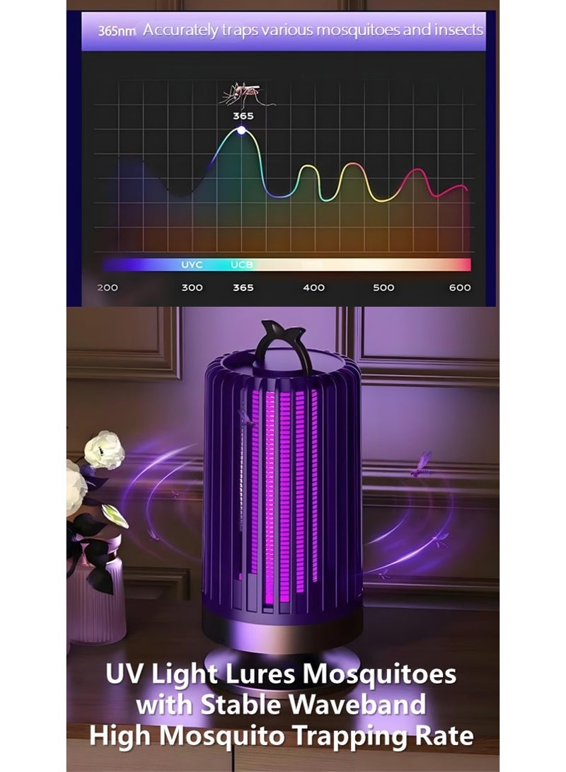 مصباح كهربائي قاتل للبعوض، شحن USB، مع ضوء LED، مصيدة ذباب كهربائية داخلية وخارجية، مناسب للمنزل/غرفة النوم/المطبخ/المكتب/التخييم - Image 5