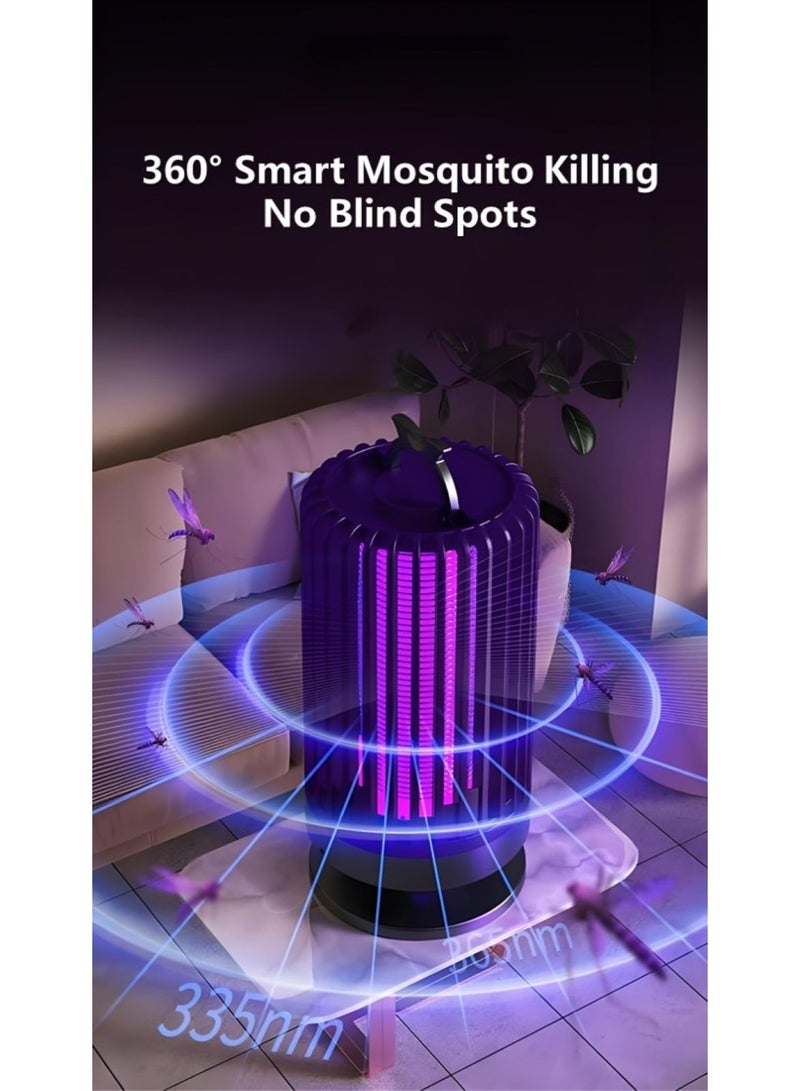 مصباح كهربائي قاتل للبعوض، شحن USB، مع ضوء LED، مصيدة ذباب كهربائية داخلية وخارجية، مناسب للمنزل/غرفة النوم/المطبخ/المكتب/التخييم - Image 2