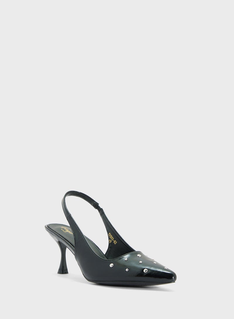 Ginger Studded Slingback Heeled Pump  - Image 2