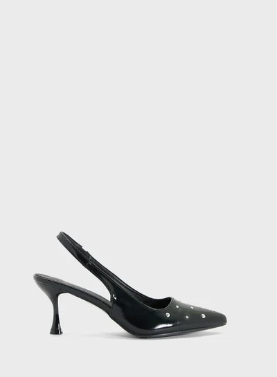 Ginger Studded Slingback Heeled Pump